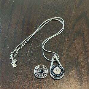 Silver-Tone Pendant Necklace with interchangeable pendants. 18 inches